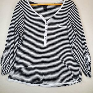 TORRID Women's Striped 3/4 Sleeve Top Sz 1